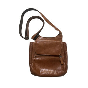 Jack Georges Authentic Leather Crossbody Bag 8"x9" Medium Light Good 04E2